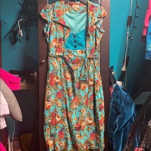 Lindy Bop floral bodycon dress